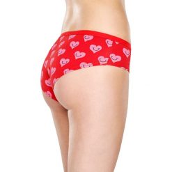 Happy Socks - Figi Smiley Heart. Czerwone figi damskie marki Happy Socks, s, z elastanu. Za 49,90 zł.