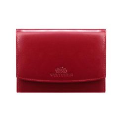 Portfele damskie: Skórzany portfel w kolorze czerwonym – (D)14 x (S)10 cm