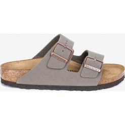 Birkenstock - Klapki Arizona Bs. Szare klapki damskie Birkenstock, bez wzorów, ze skóry, bez obcasa. W wyprzedaży za 229,90 zł.