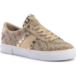 Sneakersy GUESS - Grayzin2 FL5GZ2 FAL12 BEIGE/BROWN. Żółte półbuty damskie Guess, ze skóry ekologicznej. Za 469,00 zł.