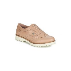 Derby LPB Shoes GISELE. Brązowe półbuty damskie marki LPB Shoes, bez wzorów, bez obcasa, bez zapięcia. Za 239,00 zł.