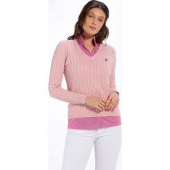 Jimmy Sanders sweter damski 19W M różowy. Różowe swetry damskie Jimmy Sanders, m, bez wzorów, bez rękawów, bez kaptura. Za 169,00 zł.
