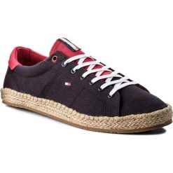 Espadryle TOMMY HILFIGER - Textile Lace Up Espadrille FM0FM01347 Midnight 403. Niebieskie espadryle męskie marki TOMMY HILFIGER, z tworzywa sztucznego. W wyprzedaży za 189,00 zł.