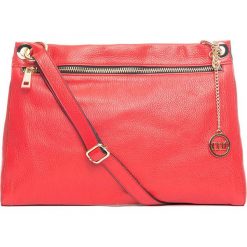 Torebki klasyczne damskie: Skórzana torebka w kolorze czerwonym – 39 x 26 x 7 cm