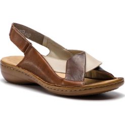 RIEKER 60832-25. Sandały damskie Rieker, bez wzorów, bez obcasa, bez zapięcia. Za 239,99 zł.