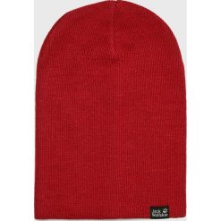 Jack Wolfskin - Czapka. Czerwone czapki męskie marki Jack Wolfskin, na zimę, bez wzorów, z dzianiny. W wyprzedaży za 39,90 zł.