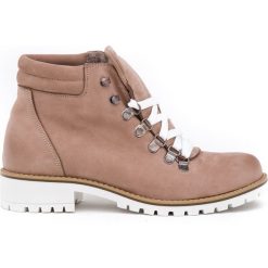 Botki - skóra naturalna - model 476 - kolor cappuccino. Pomarańczowe botki damskie Zapato, na zimę, z jeansu, eleganckie, za kostkę, bez obcasa, na obcasie, na sznurówki. Za 399,00 zł.