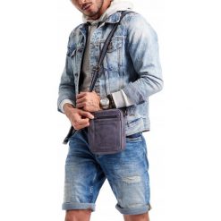 Skórzana saszetka męska torba na ramię listonoszka. Żółte torby męskie skórzane ALWAYS WILD, w paski, ze skóry, eleganckie. Za 129,90 zł.
