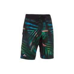 Spodenki surfing długie SBS 500 Jungle. Czarne koszulki męskie OLAIAN, m, bez wzorów, z poliesteru, sportowe, na fitness i siłownię. Za 79,99 zł.