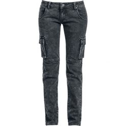 Jeansy damskie: Black Premium by EMP Denim Cargo Trousers (Straight Fit) Jeansy damskie szary