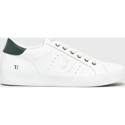 Trussardi Jeans - Buty. Białe buty sportowe męskie Trussardi Jeans, z jeansu, na sznurówki. W wyprzedaży za 399,90 zł.