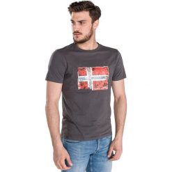 Napapijri Seitem Koszulka Szary. Szare podkoszulki męskie Napapijri, xl, z nadrukiem, z bawełny. Za 180,95 zł.