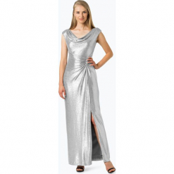 LAUREN RALPH LAUREN - Damska sukienka wieczorowa, szary. Szare długie sukienki Lauren Ralph Lauren, eleganckie, z kołnierzem typu klepsydra, z długim rękawem. Za 599,95 zł.