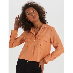 Koszula z kieszeniami - Pomarańczowy. Pomarańczowe koszule damskie Cropp, s, bez wzorów, bez kołnierzyka, bez rękawów. Za 69,99 zł.