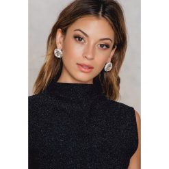 Kolczyki damskie: NA-KD Accessories Okrągłe kolczyki z kryształami – Silver
