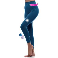 Legginsy modelujące w kolorze niebieskim. Niebieskie legginsy sportowe damskie Liposlim, m, ze skóry. W wyprzedaży za 107,95 zł.