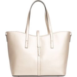 Torebki klasyczne damskie: Skórzana torebka w kolorze złotym – 40 x 27 x 14 cm