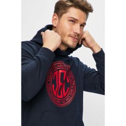 Jack & Jones - Bluza. Niebieskie bluzy męskie xxl, z nadrukiem, z bawełny, z kapturem. W wyprzedaży za 89,90 zł.