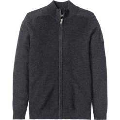 Sweter rozpinany z bawełny z recyclingu bonprix antracytowy melanż. Szare swetry męskie bonprix, s, bez wzorów, z bawełny. Za 44,99 zł.