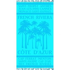 Kąpielówki męskie: Fouta „Cisele Azur” w kolorze turkusowym – 160 x 90 cm