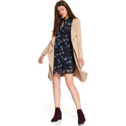 Kardigan z wiązaniem. Brązowe swetry damskie na zimę, eleganckie. W wyprzedaży za 129,99 zł.