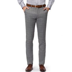 Spodnie Szare w Kratę Walter. Szare spodnie męskie LANCERTO, m, w kratkę, z elastanu, eleganckie. Za 299,90 zł.