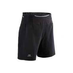 Spodenki do biegania męskie. Czarne spodenki sportowe męskie KALENJI, xl, bez wzorów, z elastanu, do biegania. Za 59,99 zł.