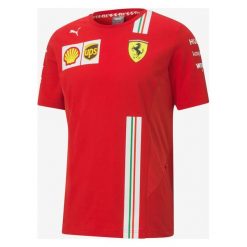 Puma Ferrari SF Team Koszulka Czerwony. Czerwone podkoszulki męskie Puma, l, z nadrukiem, z bawełny, z krótkim rękawem. Za 274,95 zł.