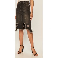 Answear - Spódnica jeansowa. Czarne spódniczki damskie ANSWEAR, na co dzień, s, bez wzorów, z bawełny, casualowe, midi, proste. Za 119,90 zł.