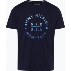 Tommy Hilfiger - T-shirt męski, niebieski. Szare t-shirty męskie z nadrukiem marki TOMMY HILFIGER, z bawełny. Za 129,95 zł.