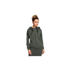 Bluzy Moe M420 Bluza z kapturem zasuwana na zamek - militarno. Szare bluzy damskie Moe, s, bez wzorów, bez rękawów, z kapturem. Za 145,00 zł.