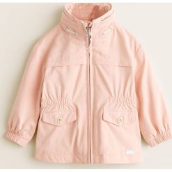 Mango Kids - Kurtka dziecięca Clot 80-104 cm. Różowe kurtki dziewczęce Mango Kids, bez wzorów, z bawełny, krótkie, z kapturem. Za 119,90 zł.