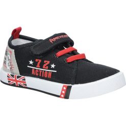 Czarne trampki na rzep american ten102/2018. Czarne trampki chłopięce American, bez wzorów, bez zapięcia. Za 49,99 zł.