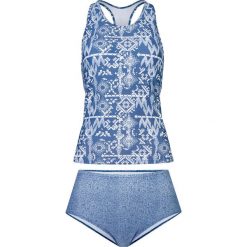Tankini (2 części) bonprix indygo-biały z nadrukiem. Niebieskie stroje kąpielowe damskie bonprix, z nadrukiem. Za 42,99 zł.