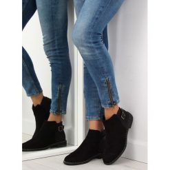 Botki damskie sztyblety czarne 3118 BLACK. Czarne botki damskie obuwie damskie, z zamszu, klasyczne, bez obcasa, bez zapięcia. Za 126,56 zł.