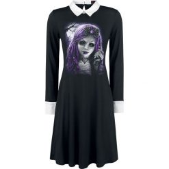 Spiral Goth Doll Sukienka czarny. Czarne sukienki damskie marki Spiral, l, bez wzorów, z jersey, bez kołnierzyka, bez rękawów. Za 99,90 zł.