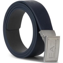 Pasek Męski EA7 EMPORIO ARMANI - 245524 8A693 63835 Night Blue/Asphalt. Niebieskie paski męskie EA7 Emporio Armani, w paski, ze skóry. Za 819,00 zł.