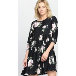 Sukienki: Czarna Sukienka Full Flower