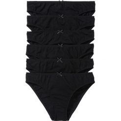Figi (6 par) bonprix czarny. Czarne majtki damskie bonprix, w koronkowe wzory, z koronki. Za 41,94 zł.
