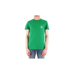 T-shirty z krótkim rękawem Calvin Klein Jeans J30J311023. Zielone t-shirty męskie Calvin Klein Jeans, s, bez wzorów, z jeansu, bez kołnierzyka, krótkie. Za 152,73 zł.