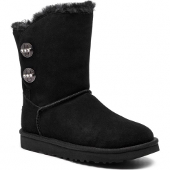 Buty UGG - W Short Turnlock Bling 1095703 W/Blk. Czarne buty zimowe damskie marki Ugg, ze skóry. Za 969,00 zł.