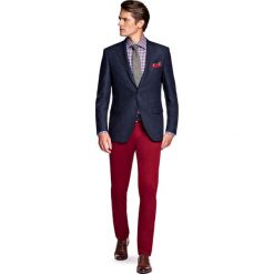 Marynarka Granatowa w Jodełkę Perugia. Brązowe marynarki męskie slim fit LANCERTO, w kolorowe wzory, z tkaniny. W wyprzedaży za 299,90 zł.