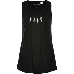Top bonprix czarno-srebrny. Czarne bluzki damskie bonprix, bez wzorów, bez kołnierzyka. Za 44,99 zł.