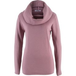 Swetry klasyczne damskie: Sweter 2 w 1 z szalem bonprix matowy fioletowy
