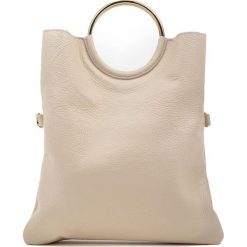 Torebki klasyczne damskie: Skórzana torebka w kolorze beżowym – (S)31 x (W)28 cm