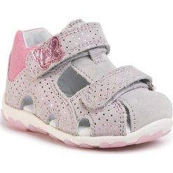 Sandały SUPERFIT - 6-09041-25 M Hellgrau/Rosa. Szare sandały dziewczęce Superfit, ze skóry, bez zapięcia. W wyprzedaży za 179,00 zł.