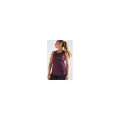 Top fitness kardio damski 120 bordowy melanż. Różowe topy damskie DOMYOS, bez wzorów, z elastanu, bez rękawów, na fitness i siłownię. Za 29,99 zł.