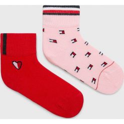 Tommy Hilfiger - Skarpetki dziecięce (2-pack). Różowe skarpetki dziewczęce TOMMY HILFIGER, bez wzorów, z bawełny. W wyprzedaży za 29,90 zł.