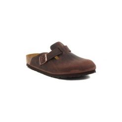 Chodaki Birkenstock BOSTON HABANA. Brązowe klapki damskie marki Birkenstock, bez wzorów, bez obcasa. Za 471,33 zł.