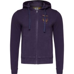 Bluza AERONAUTICA MILITARE. Niebieskie bluzy męskie Aeronautica Militare, bez wzorów, z bawełny, z kapturem, bez rękawów, z kapturem. Za 740,00 zł.
